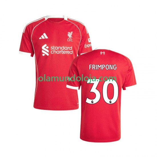 Camisola Liverpool Jeremie Frimpong 30 Homem Equipamento Primeiro 2025-2026 Manga Curta